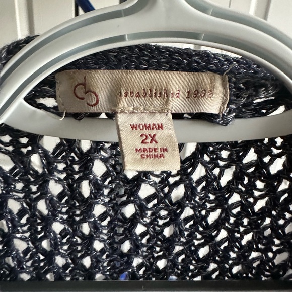 Women's Open-Knit Sweater - Charcoal Gray - Picture 2 of 3